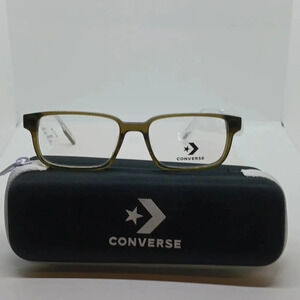NWT YOUTH CONVERSE EYEGLASS FRAMES CV5024YG CRYSTAL DARK MOSS